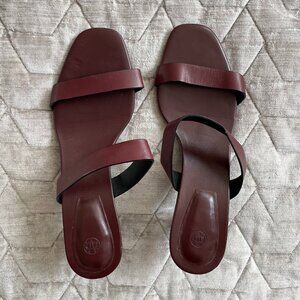 Massimo Dutti Burgundy Heeled Sandals US10 / EU41